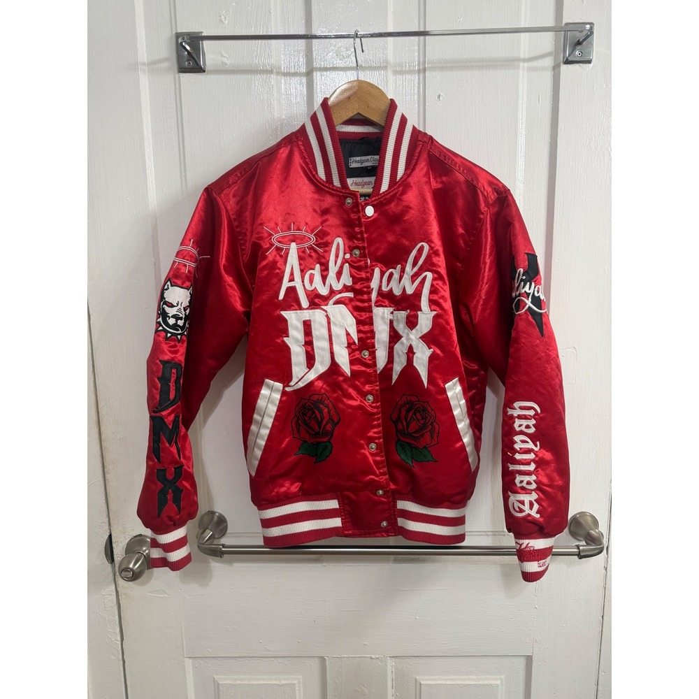 Headgear Classics Aaliyah DMX Satin Varsity Jacket Red Mens XS Hip Hop Tribute